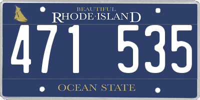 RI license plate 471535