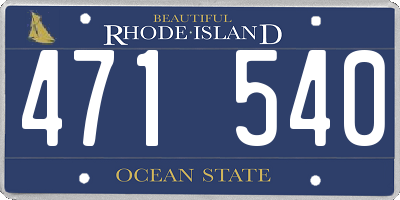 RI license plate 471540