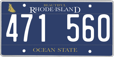 RI license plate 471560