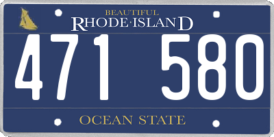 RI license plate 471580
