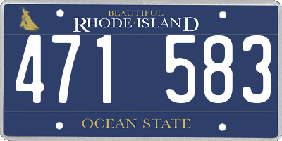 RI license plate 471583
