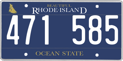 RI license plate 471585
