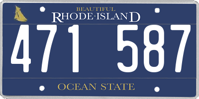 RI license plate 471587
