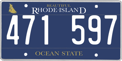 RI license plate 471597