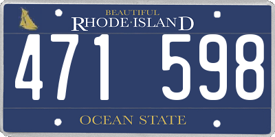 RI license plate 471598