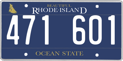 RI license plate 471601