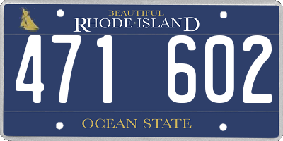 RI license plate 471602