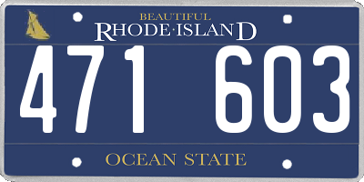 RI license plate 471603
