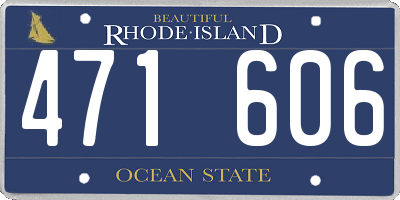 RI license plate 471606