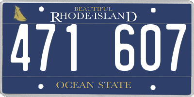 RI license plate 471607