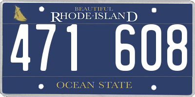 RI license plate 471608