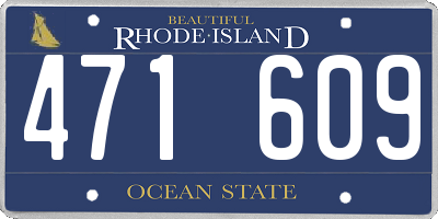 RI license plate 471609