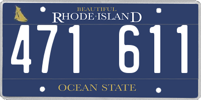 RI license plate 471611