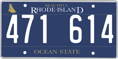 RI license plate 471614