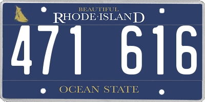 RI license plate 471616
