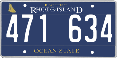 RI license plate 471634