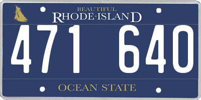 RI license plate 471640