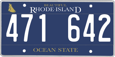 RI license plate 471642