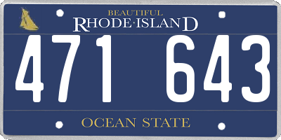 RI license plate 471643