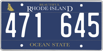 RI license plate 471645