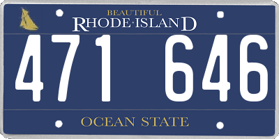 RI license plate 471646