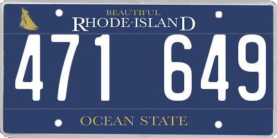 RI license plate 471649
