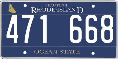 RI license plate 471668