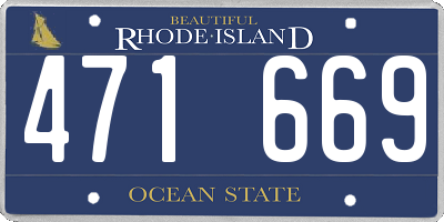 RI license plate 471669