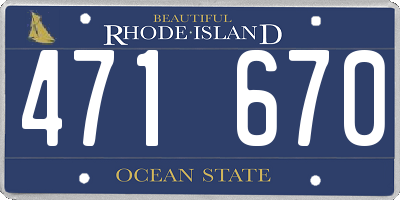 RI license plate 471670