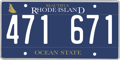 RI license plate 471671