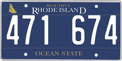 RI license plate 471674