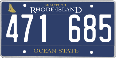 RI license plate 471685