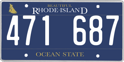 RI license plate 471687