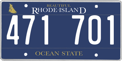RI license plate 471701