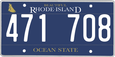 RI license plate 471708