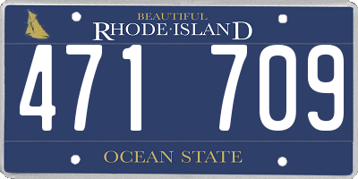 RI license plate 471709