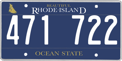 RI license plate 471722