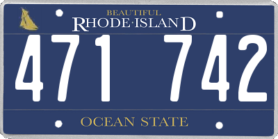 RI license plate 471742