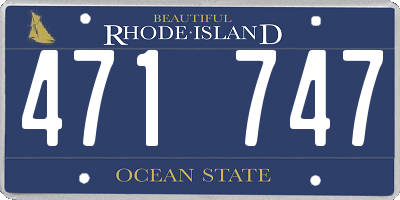 RI license plate 471747