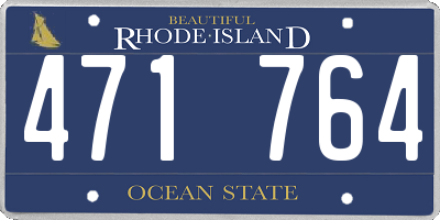 RI license plate 471764
