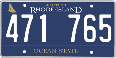 RI license plate 471765