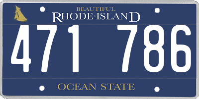 RI license plate 471786