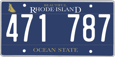 RI license plate 471787