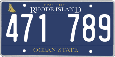 RI license plate 471789