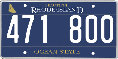 RI license plate 471800