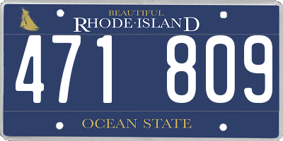 RI license plate 471809
