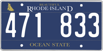 RI license plate 471833