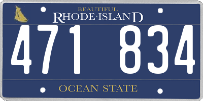 RI license plate 471834
