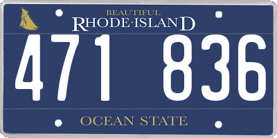 RI license plate 471836