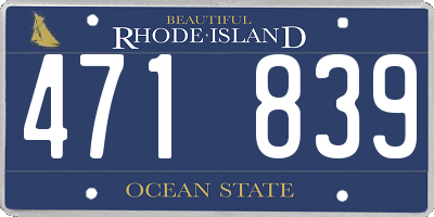 RI license plate 471839
